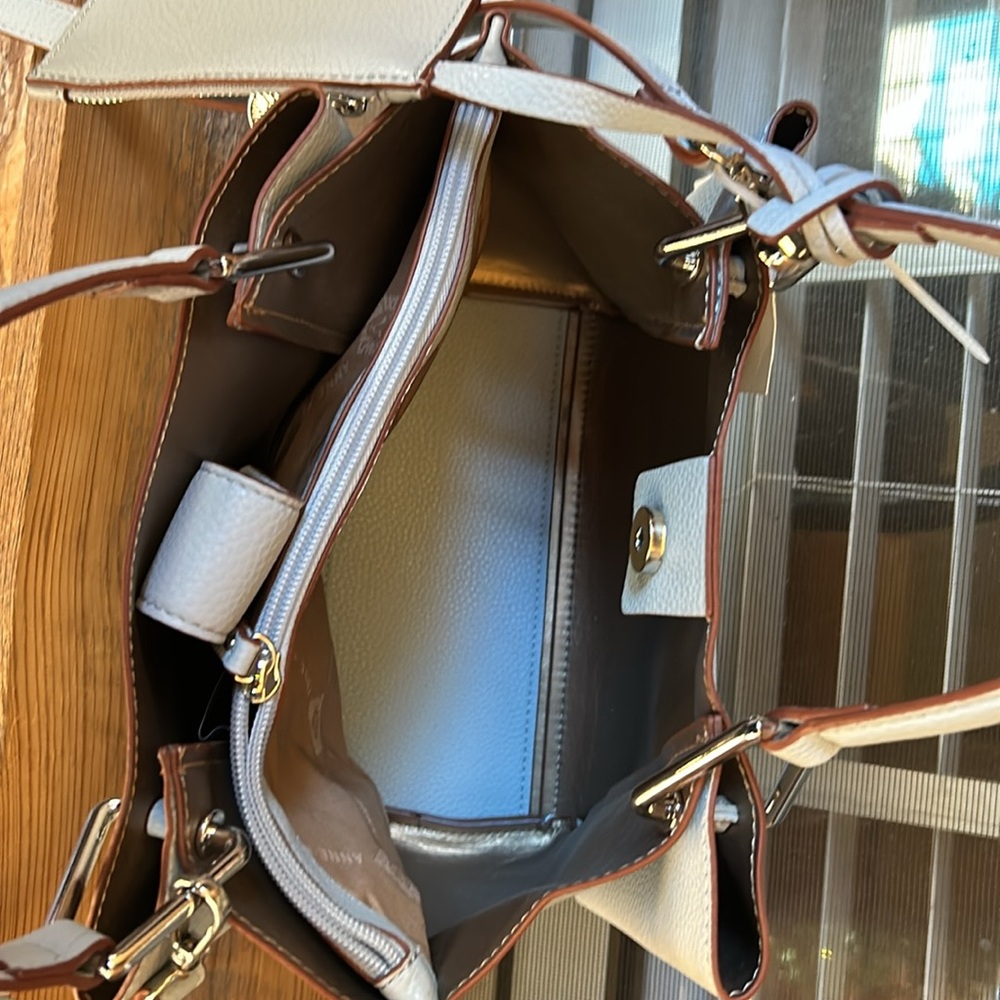 Blue Anne Klein Midi Satchel, crossbody or hand carry purse NWT - Picture 11 of 13